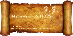 Hümpfner Zoltán névjegykártya